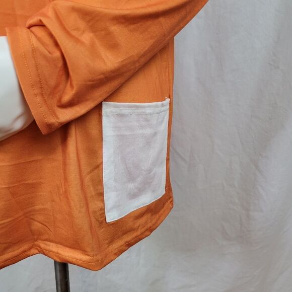 Orange and Creme Black Cat and Pumpkin Halloween Color Block Shirt Size 2XL‎ - Picture 7 of 9